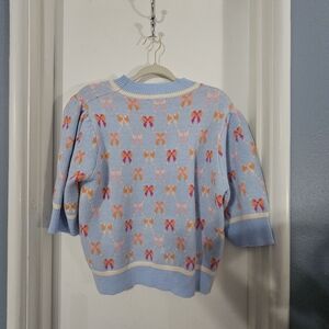 Women's Blue and Pink Patterned Sweater